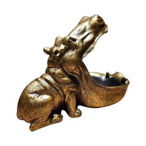 PHEZEN Hippo Statue Decorative Tray, Large Capacity Key Bowl, Jewelry Tray, Candy Dish