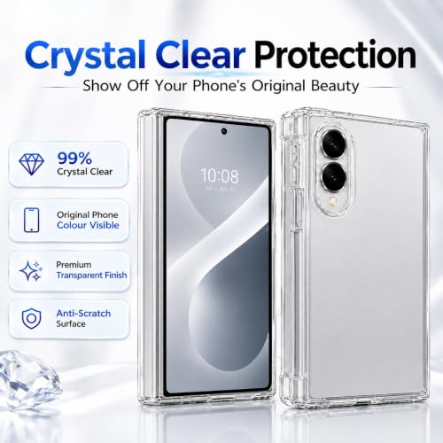 Image of amazon basics Transparent Clear Case for Samsung Galaxy Z Fold 8, Slim Shockproof Hard PC Back Protection Cover (Clear)
