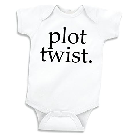 Bump and Beyond Designs Baby-Boys Surprise Pregnancy Announcement For Grandparents Plot Twist Leotard White, 0-3 Months Cover