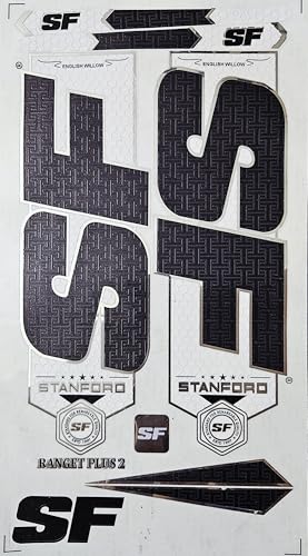 Image of Cottontail Cricket Bat Sticker | 4D RNGT English Willow Sports Fiber Tape Embossed Accessories | Black
