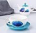 Jusalpha English Porcelain Tea for One Set- Blue Petal Classic Teapot- Tea cup- Saucer Set, Tea Serving Gift Set #07 (Blue)