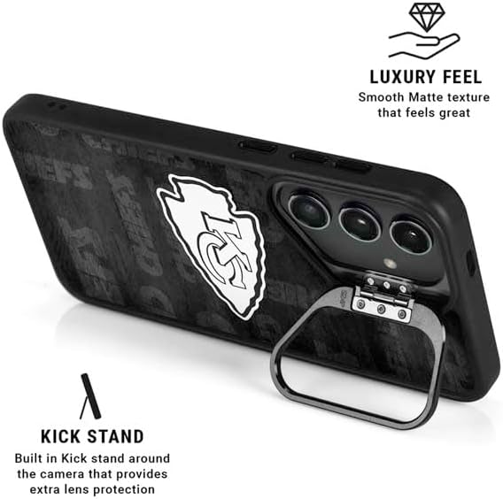Skinit Kickstand Phone Case Compatible with Galaxy S25 Ultra - Officially Licensed NFL Kansas City Chiefs Black & White Design