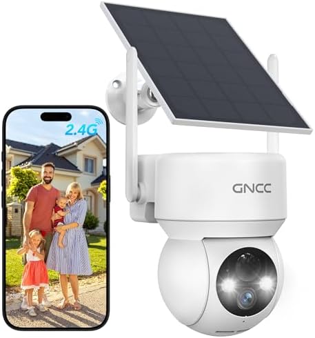 GNCC Camara Vigilancia WiFi Exterior Solar con Bateria Sin Cables...