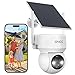 GNCC Camara Vigilancia WiFi Exterior Solar con Bateria Sin Cables, 1080p/2MP Camara Vigilancia Exterior Solar Visión Nocturna Color, PTZ 360°, Humana Detección de IA, PIR Sirena, Audio...