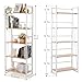 Rengue No-Assembly Folding Bookshelf Storage Shelves 5 Tiers Foldable Vintage Multifunctional Plant Flower Stand Storage Rack Shelves Bookcase for Home Office, White