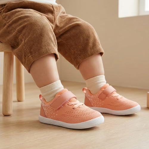 Image of MORENDL Toddler Sneakers Baby Boys & Girls Barefoot Shoes Lightweight Breathable Walking Running Tennis Athletic Sport Shoes