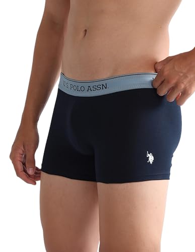 Image of U.S. Polo ASSN. Mens OET15 Mid Rise Solid Underwear Trunks - Pack of 3