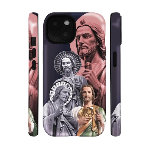 qizjio San Judas Phone Case Shockproof Protective Mexico Guadalupe Phone Case for iPhone 15