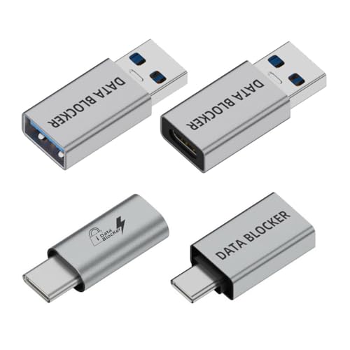Image of xiwai 4pcs /lot USB 3.1 Data Blocker Type-A Male Female to USB-C Male Female Against Juice-Jacking Refuse Hacking Elimination Data Defender Protect Adapter Only for Power Charge