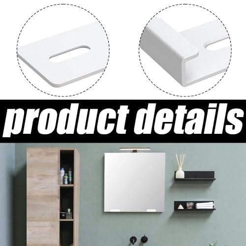 Image of 8Pcs Metal Mirror Clips, 1 /4 Inch Mirror Clips for Wall Mounting, Wide Channel Mirror Holder Clips, Frameless Heavy Retainer Clips for Mirrors, Heavy Duty Hanging Hardware with Screws, White