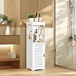 YIGANG Waterproof Bathroom Floor Cabinet,Standing Bathroom Storage Unit,Multi-Purpose Bathroom Furniture Cabinets with Door and Shelf,Suitable for Bathroom,Living Room,Corridor,Bedroom,White - Image 4