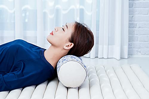 Image of Leewadee Small Yoga Bolster - Shape-Retaining Cervical Neck Roll, Tube Pillow for Comfortable Reading, Kapok Filling, 22 x 6 x 6 inches