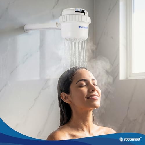 BOCCHERINI Electric Shower Head 110V – Point-of-Use Shower Unit for Bathroom, Ducha Eléctrica, 3 Temperature Settings, Dual Shower System, Hardwired Installation Required - Thumbnail 3