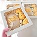 JOHOPACK 30pcs 8x8x2 Inch White Bakery Boxes Pie Boxes Cookie Box with window Chocolate Covered Strawberries Box for Christmas Valentine's Mother's Day