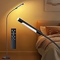 SANBEN Floor Lamp with Remote, 67" Gooseneck Dimmable Standing Lamp, 3 Color Temperatures & 5 Brightness Levels, Modern Reading LED Light for Bedroom, Living Room, Office - Black