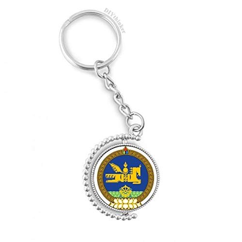 Porte-clés rotatif emblème de la Mongolie anneau porte-keyholder multicolore