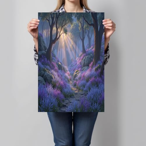 Póster de pared azul-púrpura de 70x100cm para dar vida a la decoración de tu salón
