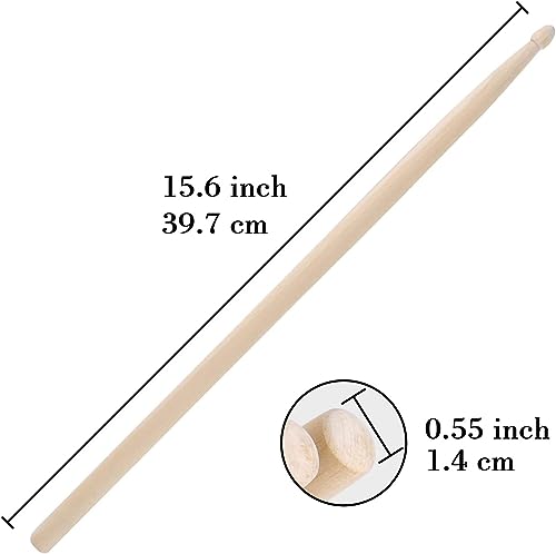 Aopoy 12 Pairs Drum sticks 7A, Classic Maple Wood Drumsticks, Wood Tip Drumstick, for Adults Kids and Beginners - Image 2