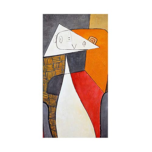 Grand tableau Pablo Picasso fait main, toile géométrique 100x200