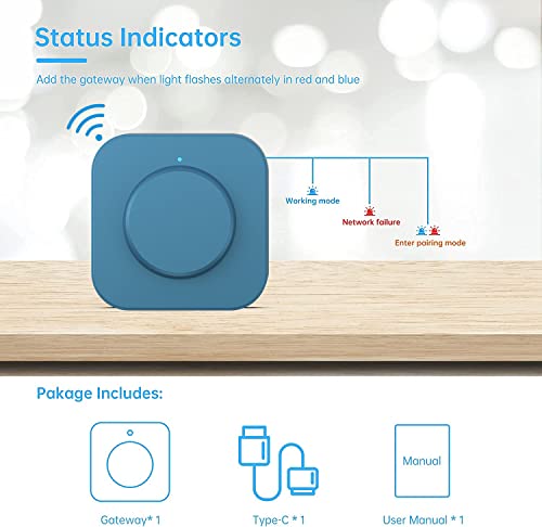 Smonet Keyless Entry Electronic Smart Door Lock Wi-Fi G2 Gateway, Wi-Fi Bridge, Remotely Control Your Smart Lock, Black #TOP2