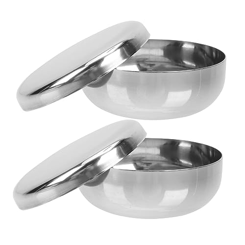 VALICLUD 2sets Ciotole in Acciaio Inossidabile Con Coperchio Da Scodelle Coreane Resistenti Per Riso Zuppe e Insalate Contenitori Alimentari Compatti Per Casa e Ristorante