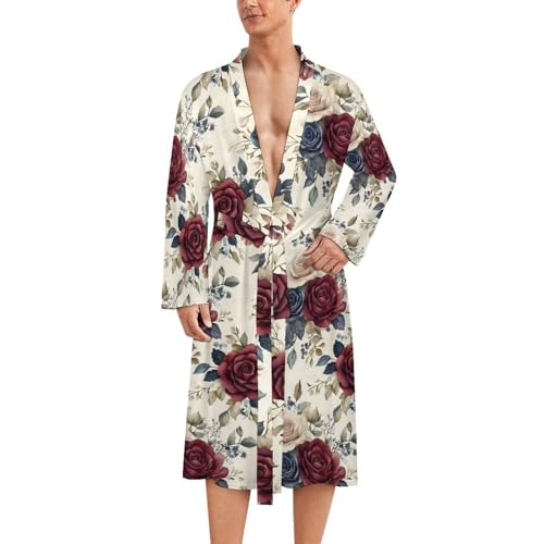 Peignoir de bain homme léger contre la chaleur en kimono rose