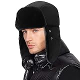 Winter Trapper Hat for Men with Winter Ear Flap and Ski Windproof Mask,Russian Hat Winter Ski Hat fo