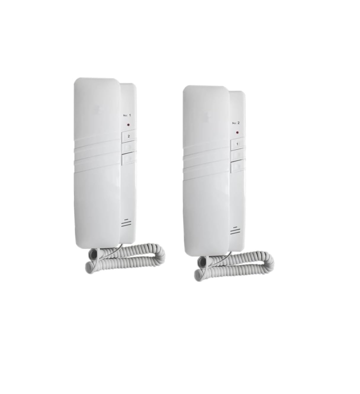 Citofono interfono 2 canali wireless senza fili intercomunicante 433Mhz distanza 500mt. Coppia di cornette da interno a parete, Ac 220v / Dc 5v - CW896