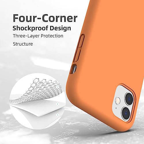 Coque iPhone 11 en silicone liquide orange avec doublure microfibre - 5
