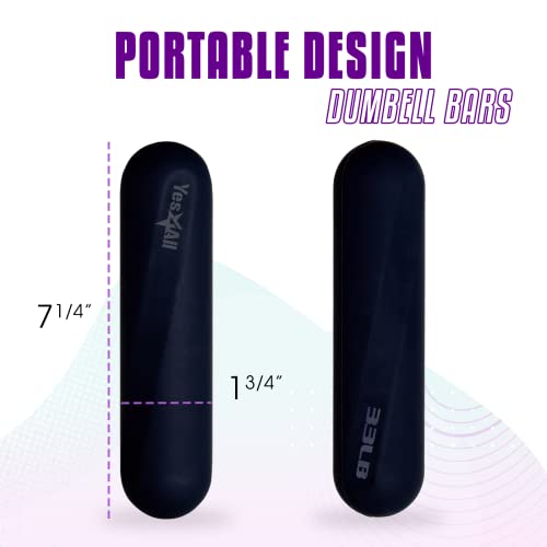 Yes4All Soft Silicon Coated Dumbbell Hand Weights Set of 2 - Charcoal, S. Charcoal - Dumbbell Bar - Pair, 9.2 cm x 4.5 cm - Image 2