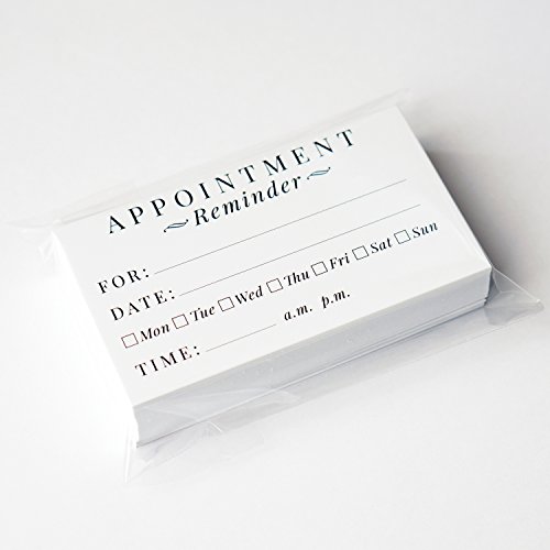 Appointment Reminder Cards - Business Card Size 3.5 X 2 Inches - Pack Of 50 #TOP1