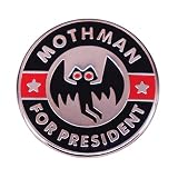 MOTHMAN FOR PRESIDENT Badge Hip Hop Style Creative Brooch Cartoon Animal Enamel Lapel Pin Cool Ornament For Clothes Backpack Halloween Christmas Gift For Boys Men