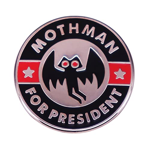 MOTHMAN FOR PRESIDENT Badge Hip Hop Style Creative Brooch Cartoon Animal Enamel Lapel Pin Cool Ornament For Clothes Backpack Halloween Christmas Gift For Boys Men