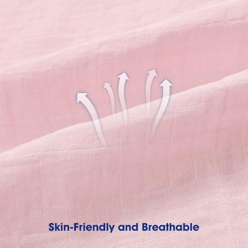 Image of david's kids 4 Pack Baby Muslin Swaddle Blankets, 100% Cotton and Ultra Soft Breathable Receiving Blanket Wrap for Girls, New Born Essentials, Large 47 x 47 inches, Letters