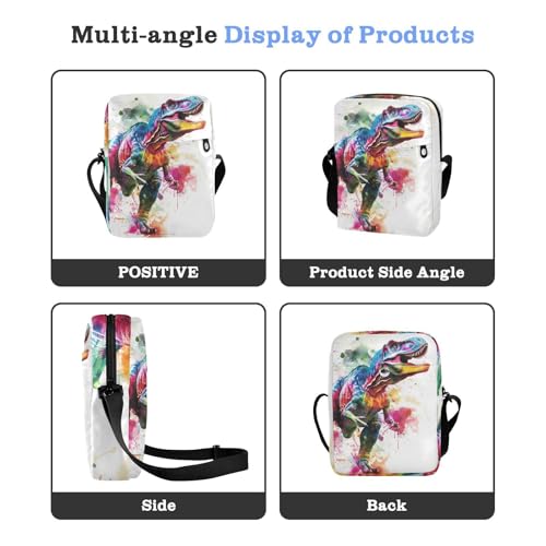 Crossbody Bag Colorful Trex Dinosaur Messenger Bag for Women Men Purse Shoulder Bag Satchel Bag with Adjustable Strap 202b59144