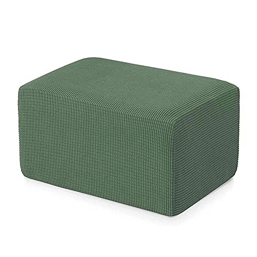 Housse de repose-pieds extensible rectangulaire en tissu jacquard vert