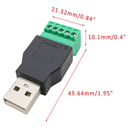 Conector USB 2.0 A con Terminal Tornillo 4 Pcs miniatura 3