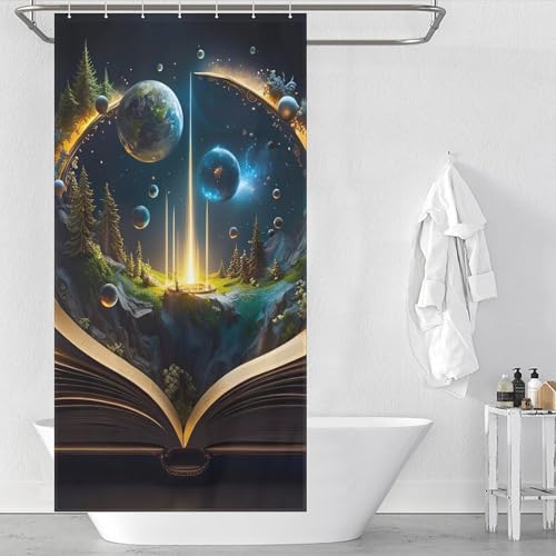 Rideau de douche de qualité supérieure en tissu polyester texturé 36x72 pouces - 2