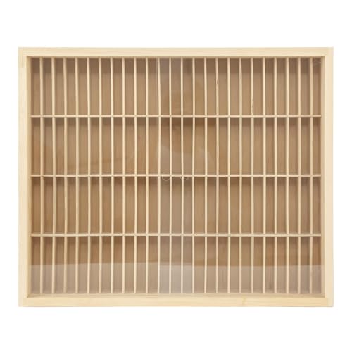 Large Capacity 100-Slot Cassette Tape Storage Rack, Wooden Wall Mount CD Rack, CD Storage Units With Acrylic Door, Wall Mount or Freestanding CD Holder