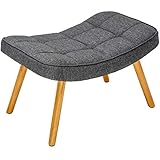 Invicta Interior Design Hocker Scandinavia grau Gummibaumholz Scandinavian Design Fußhocker Polsterhocker Sitzhocker