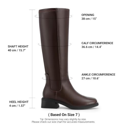 Image of DREAM PAIRS Women's Knee High Riding Tall Boots | Square Toe,Side Zipper,Low Heel,Casual Comfort Riding Long Tall Boots