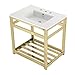 Kingston Brass VWP3122W8A2 Quadras Console Sink, White/Polished Brass