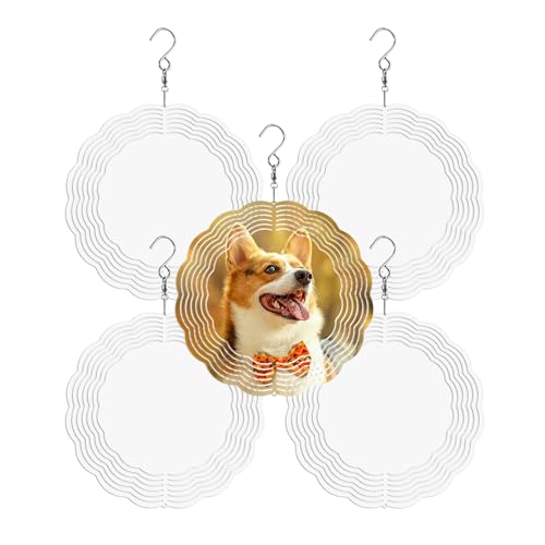 5 Pack Sublimation Wind Spinner Blanks 8 Inch,3D...