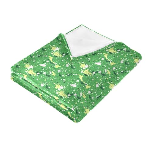 Couverture douce pour canapé jeté de lit moucheté vert