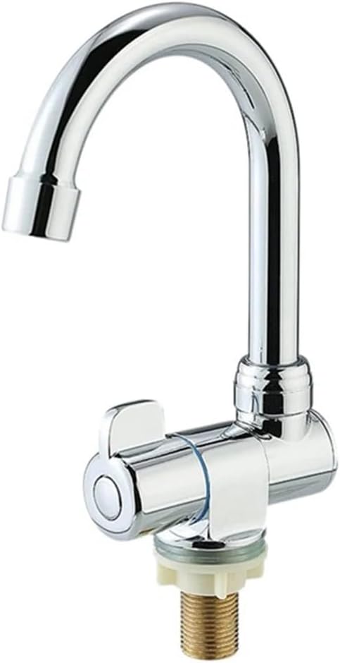 360 Degree Rotating Folding RV Faucet, Single Cold Water Tap with G1/2 Thread, Stainless Steel Swivel Sink Mixer for Camper Yacht Kitchen, Chrome Finish Silver