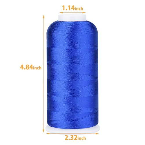 Image of Simthread Rayon Embroidery Thread 5500 Yards, 40wt 100% Rayon Viscose for Commercial and Domestic Machines - Blue 1134