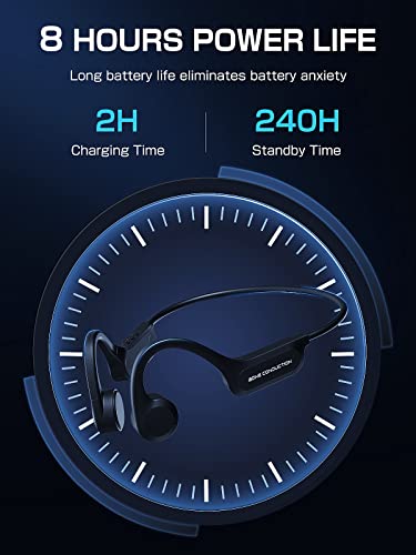 Hiwefen Bone Conduction Headphones Bluetooth 5.3 Wireless Open Ear Sport Earphones With Mic, 8Hr Playtime, Waterproof Sweat-Proof Over Ear Conducting Headphones For Running, Workout, Gym, Cycling #TOP3