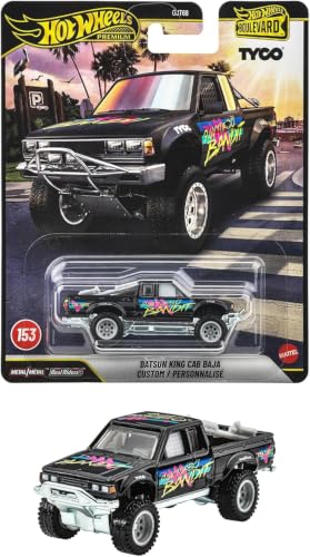 Image of Hot Wheels Datsun King CAB Baja Custom Boulevard Vehicle, 1 Premium 1:64 Scale Sports Car, Full Metal Body Construction & Real Riders Tires, Toy for Collectors & Car Enthusiasts | Premium Sports Car, Full Metal Body Construction, Real Riders Tires, For Collectors & Car Enthusiasts