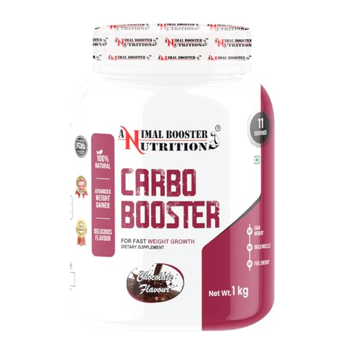 Image of Animal Booster Nutrition Carbo Booster| 85gm of Carbohydrate in 90gm of serving| For Gain Weight, Build Muscle & Fuel Energy | 1Kg Chocolate Flavour