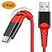 Produktbild Micro USB Kabel 2Meter 2 Pack, Nylon Micro USB Ladekabel Datenkabel Schnellladekabel für Android Handy Samsung S7 S7Edge S6 S6Edge J3 J5, Huawei P8 Lite/P9 Lite, PS4/Xbox Controller und mehr (Rot)